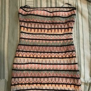 Autumn-leaf patterned tube dress - Forever21